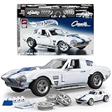 Mattel Brick Shop Hot Wheels Corvette Grand Sport Set de construcción | 918 piezas, detalles realistas, calcomanías, coche metálico a escala 1:64, regalo para coleccionistas y niños 10+, JGR31
