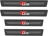 EZURI 4 PCS Fibra Carbono Coche Pedal Pegatinas Car Accesorios,Protectores de Placa para el alféizar,para Audi Q2 Q3 Q5 Q7 Q8,Onecolor